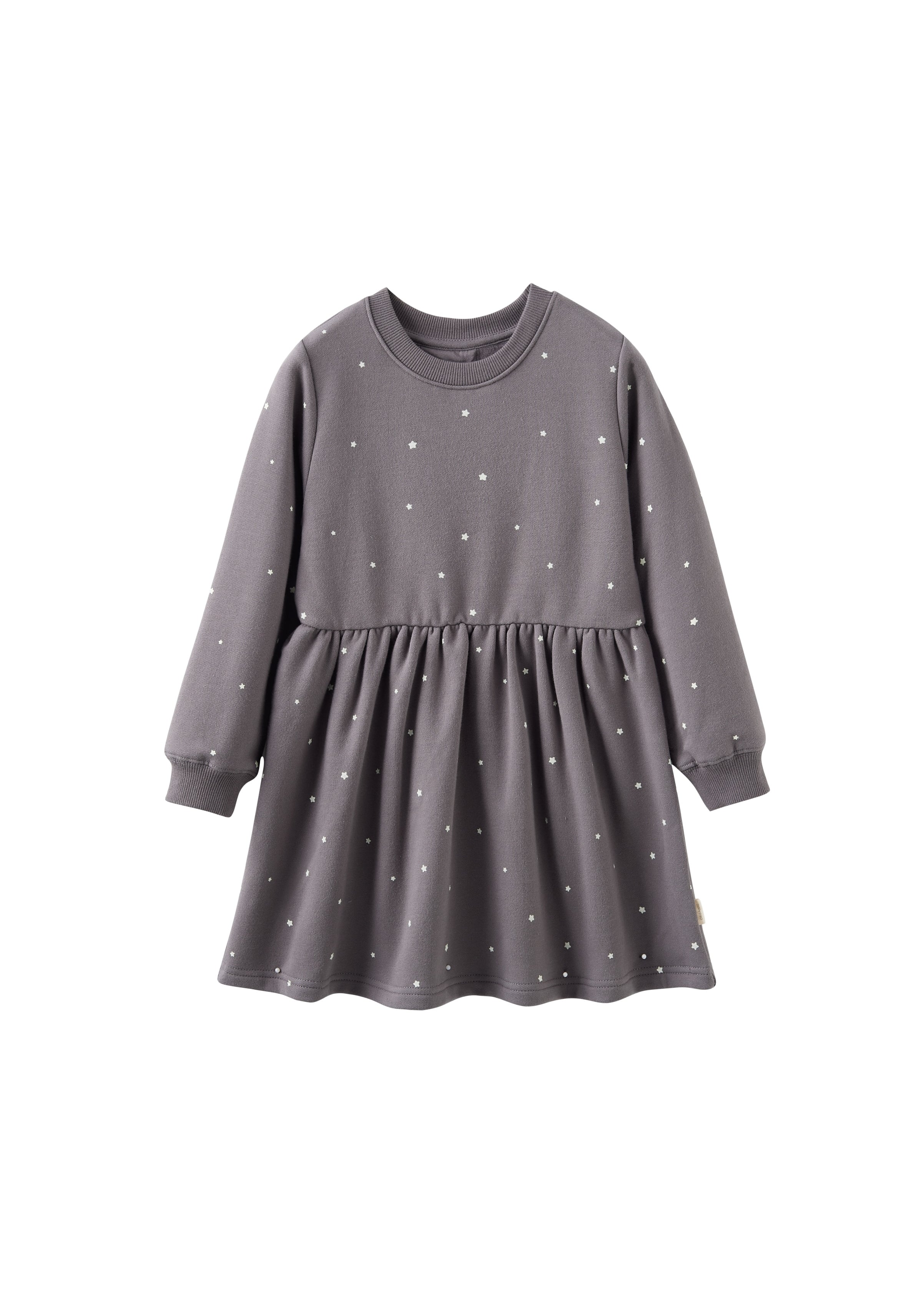 Gray dress with star pattern on a white background