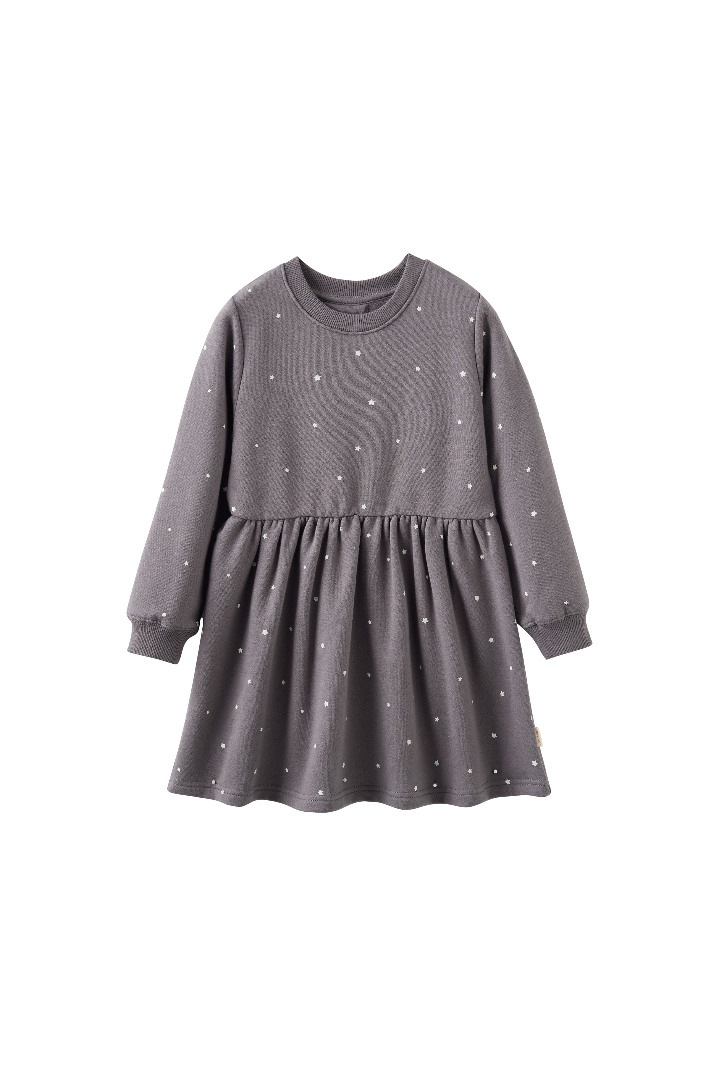Gray dress with star pattern on a white background