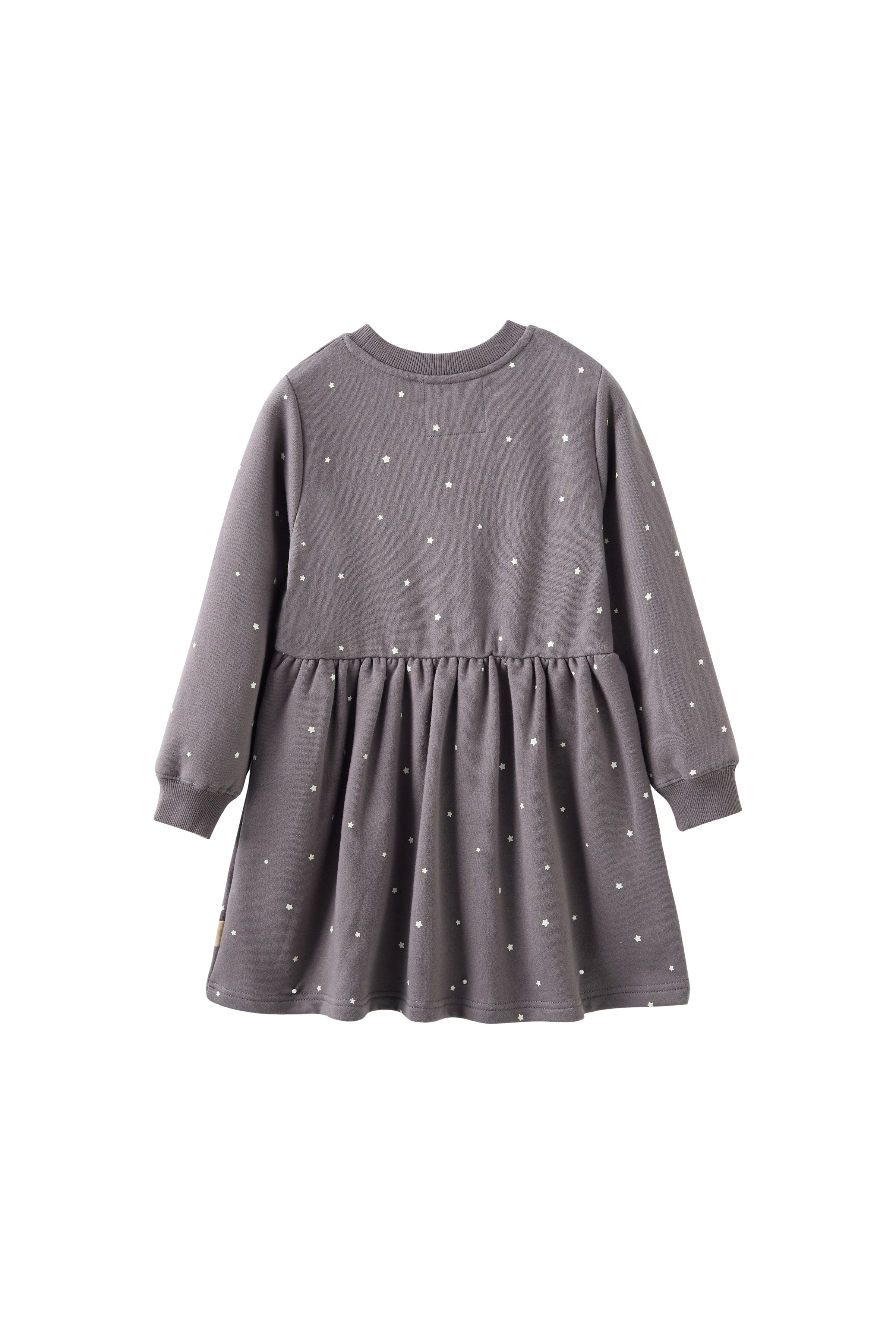 Gray dress with white polka dots on a white background