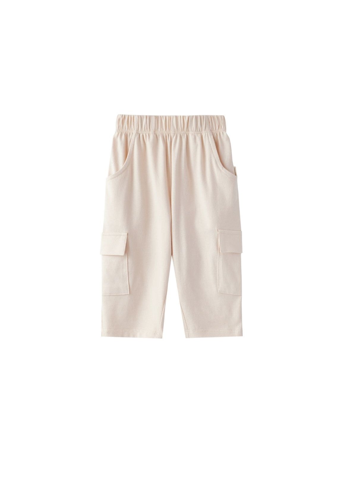 Front of Toddler Organic Cotton Cargo Pant-Beige