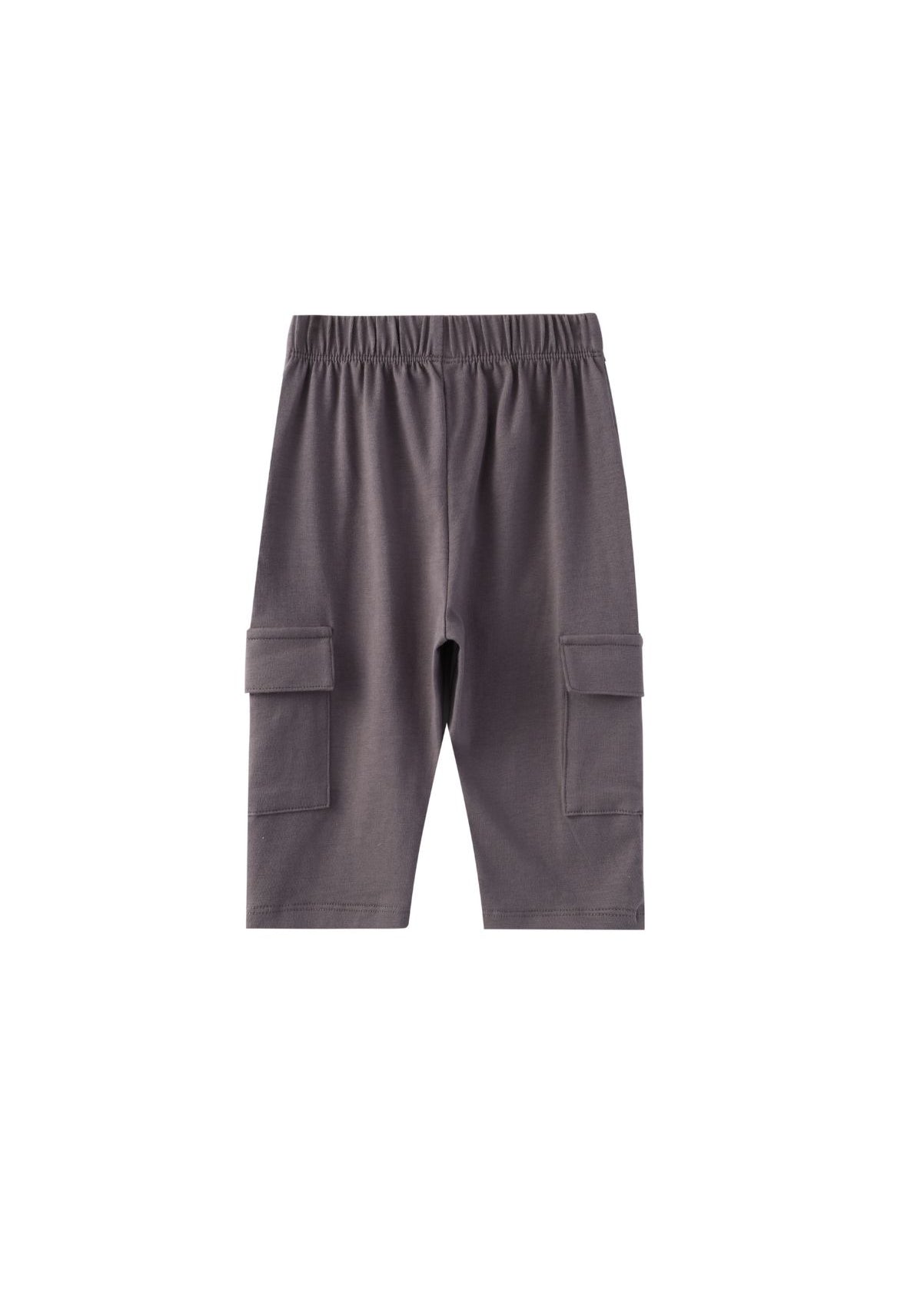 Back of Toddler Organic Cargo Pant-Dark grey