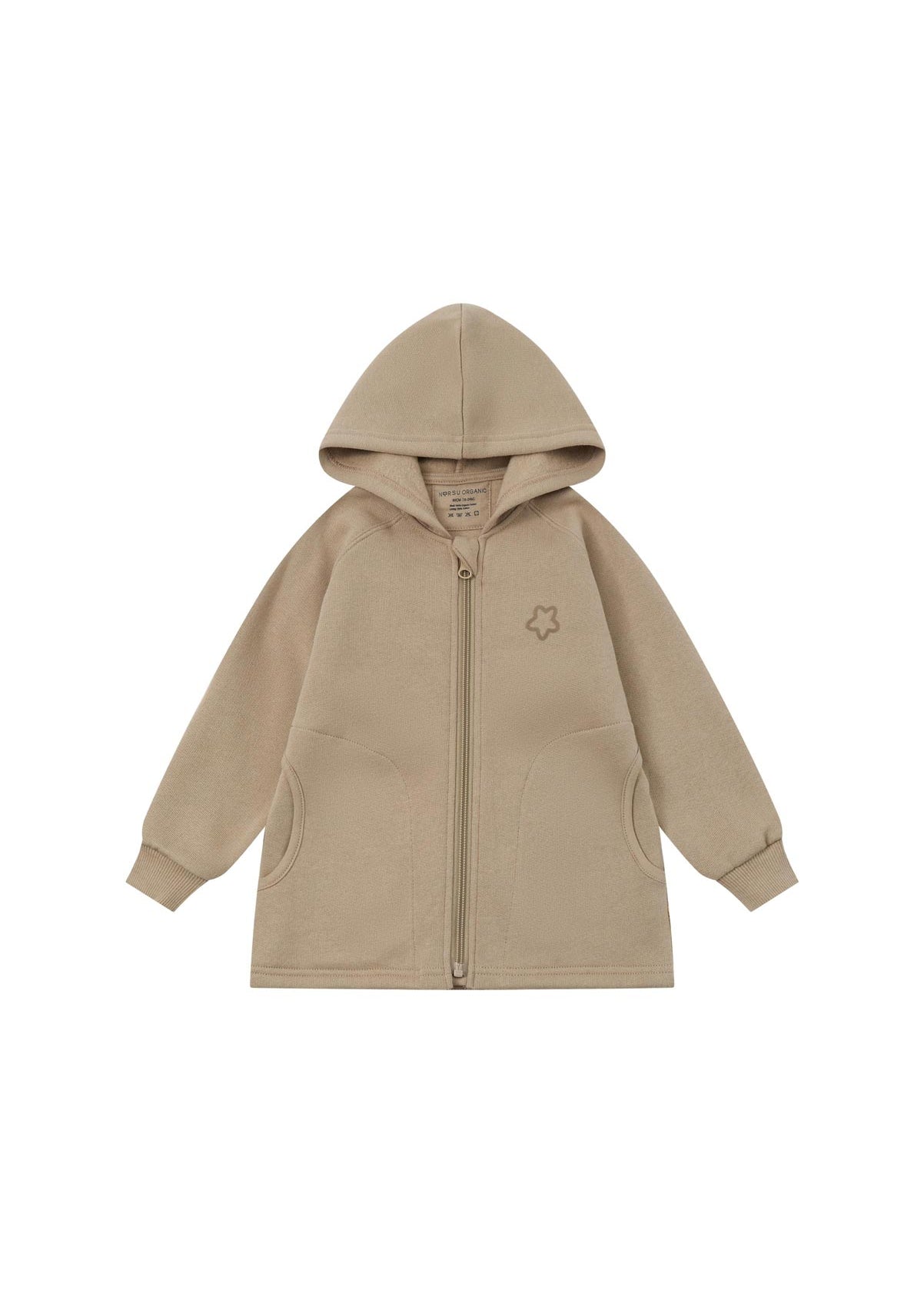 Frong of Toddler Organic Fleece Hooded Jacket-Winter Twig