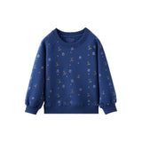 Blue sweatshirt with pattern on a white background
