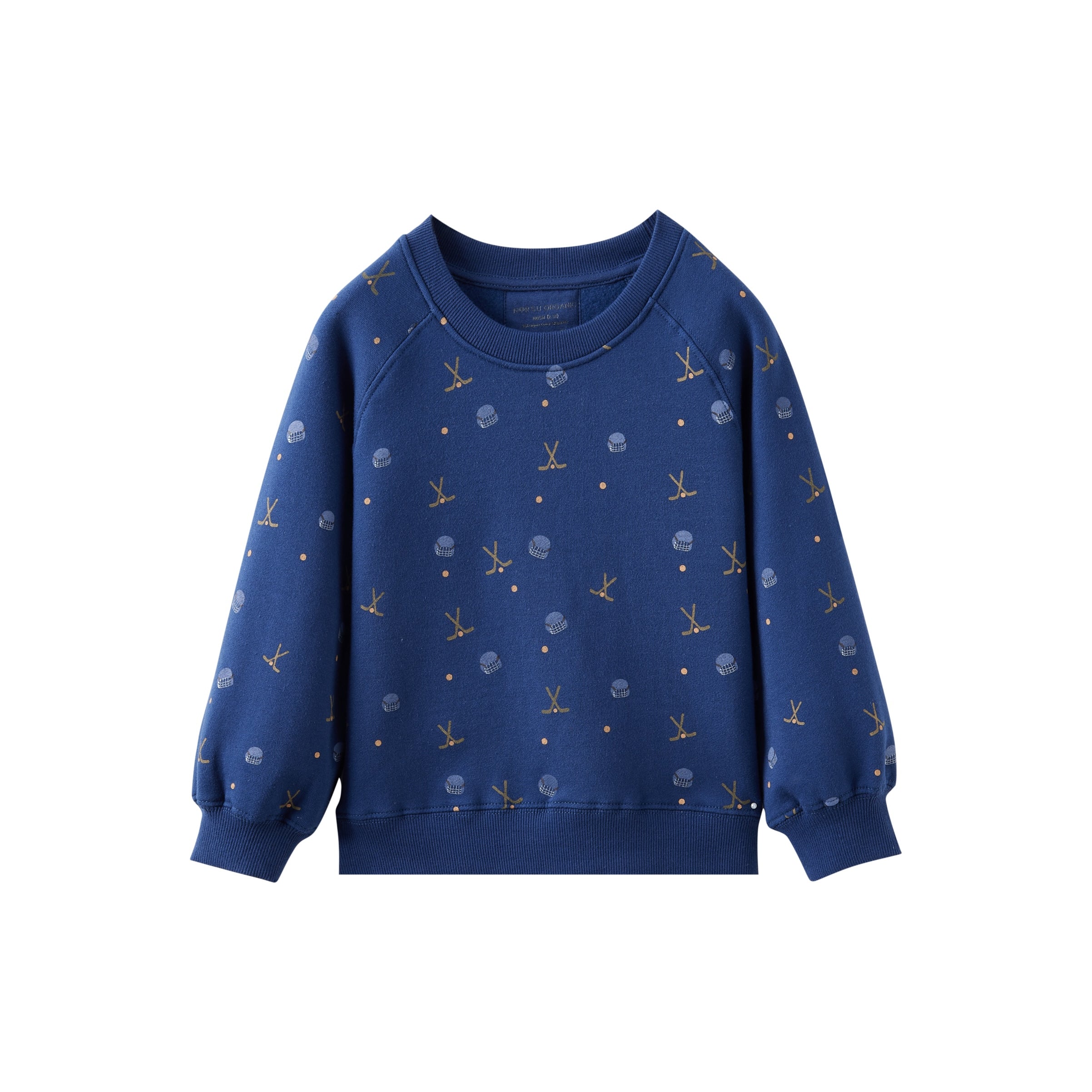 Blue sweatshirt with pattern on a white background