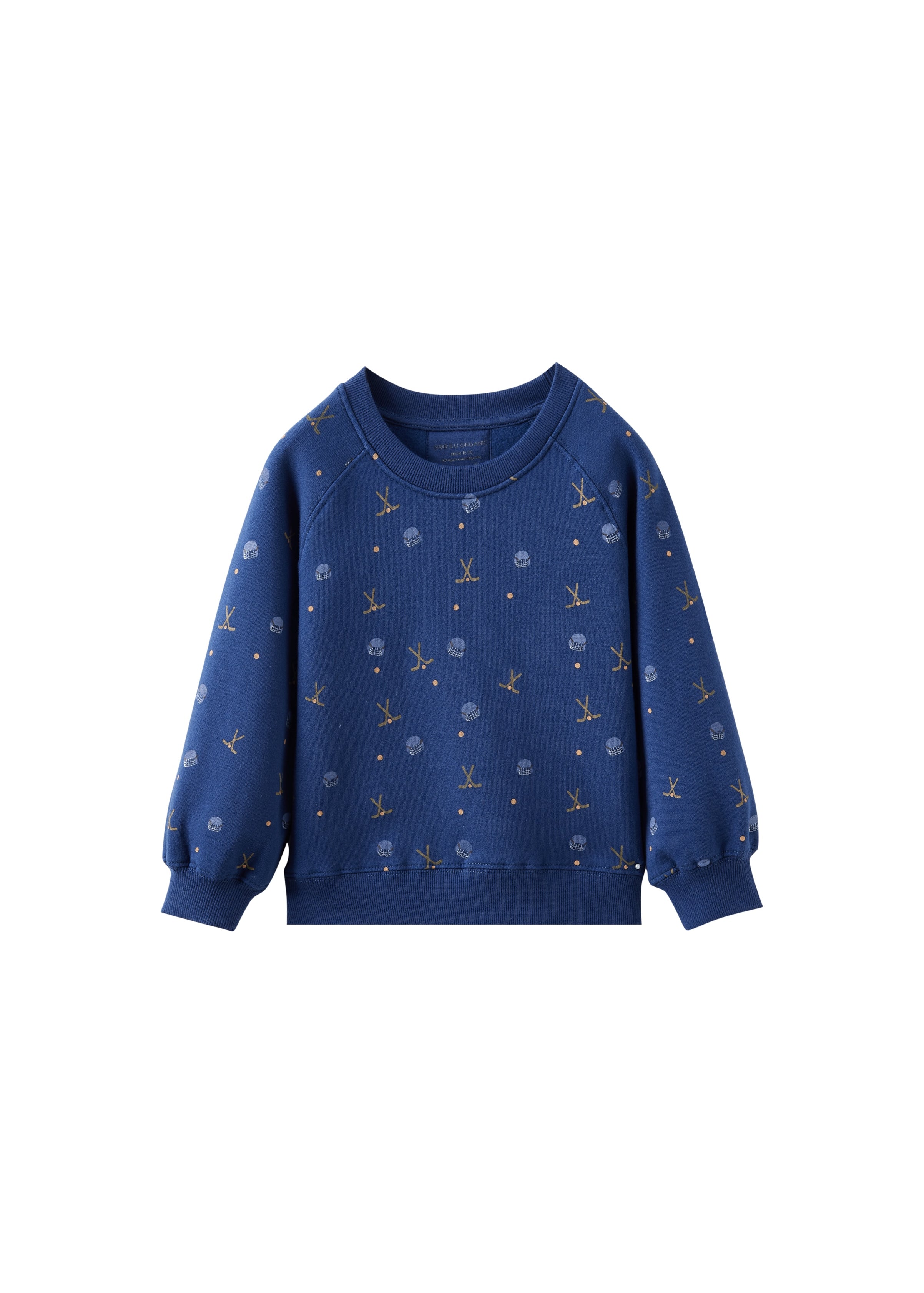 Blue sweatshirt with pattern on a white background