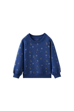 Blue sweatshirt with pattern on a white background