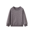 Gray sweatshirt with small white dots on a white background