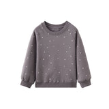 Gray sweatshirt with small white dots on a white background
