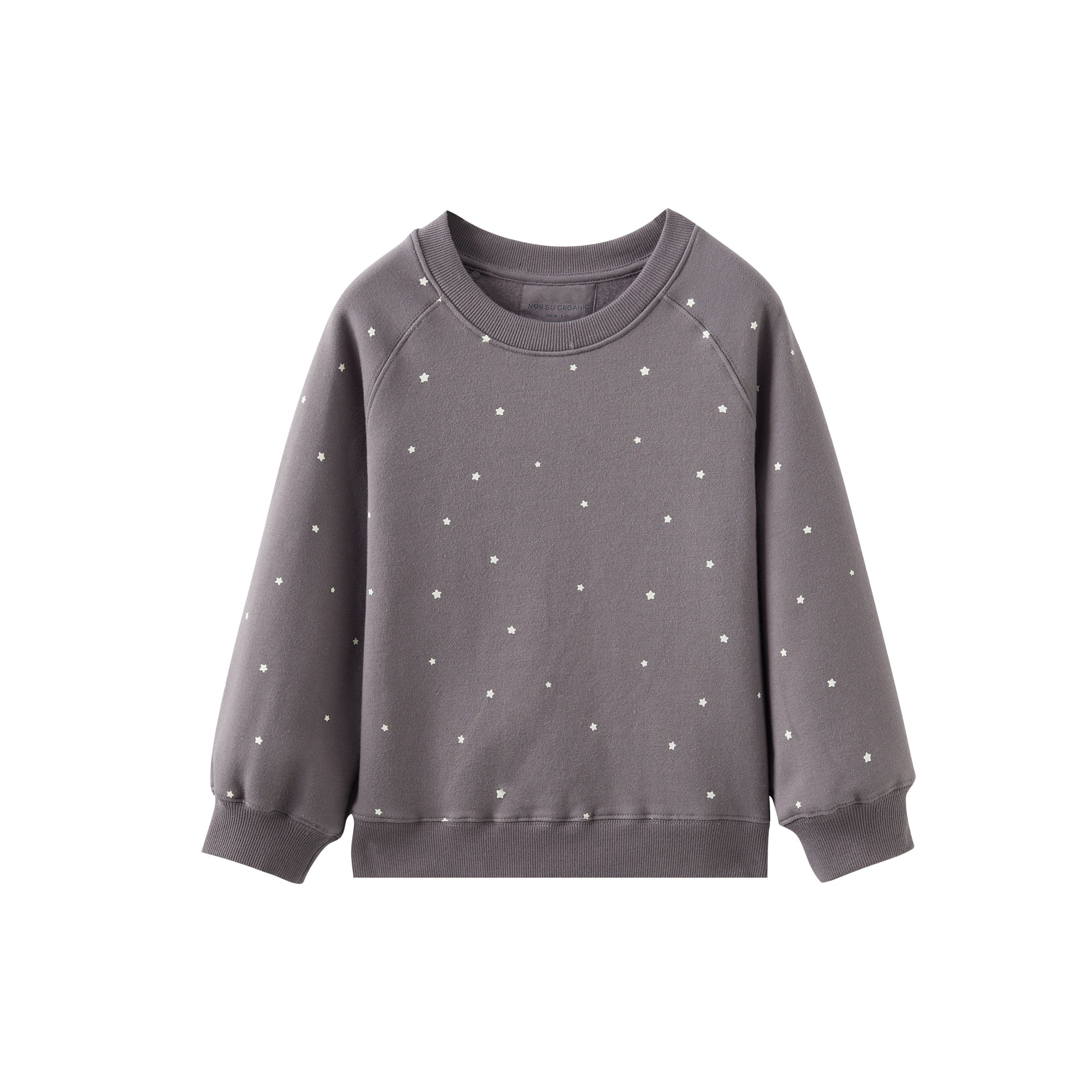 Gray sweatshirt with small white dots on a white background