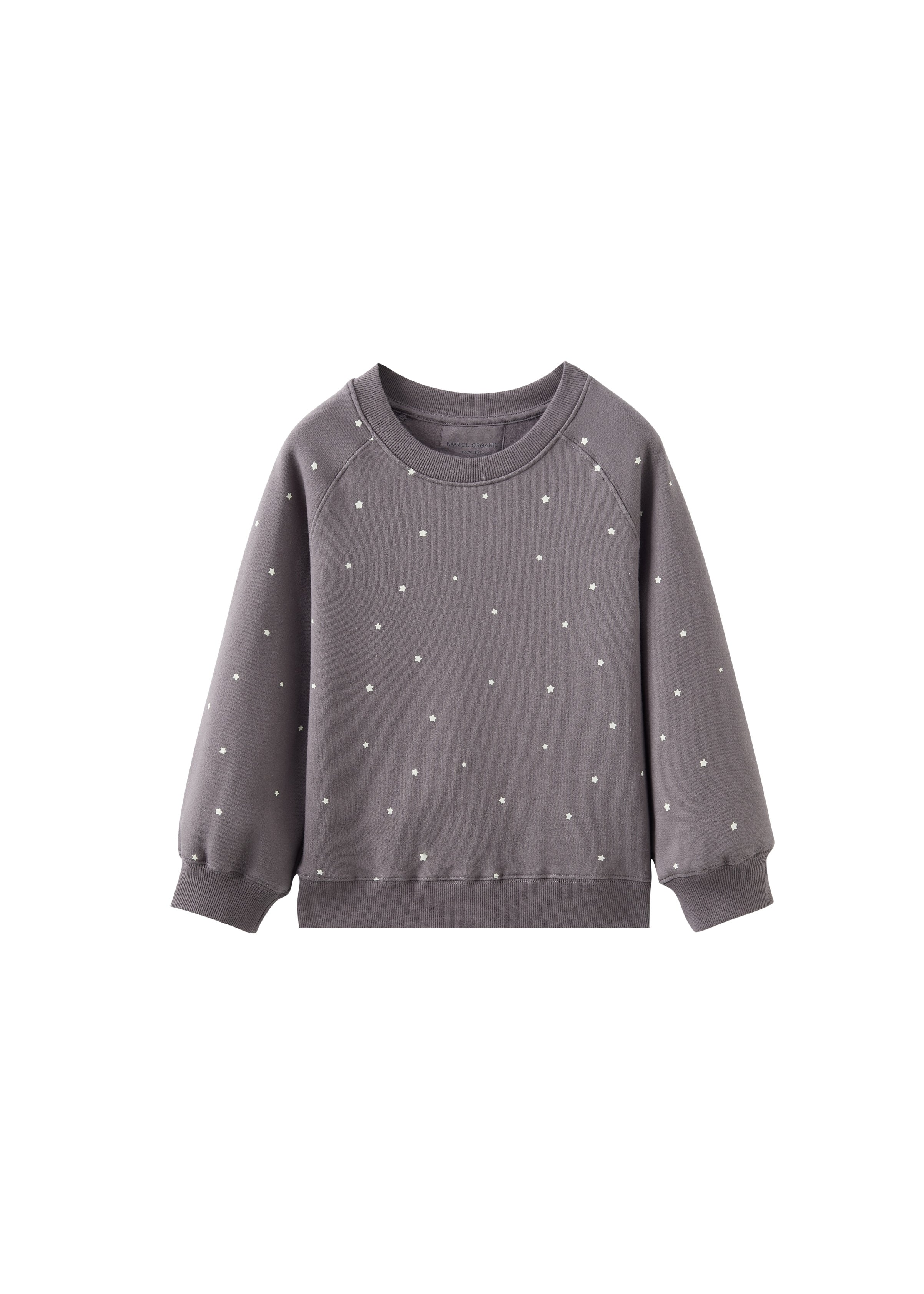 Gray sweatshirt with small white dots on a white background