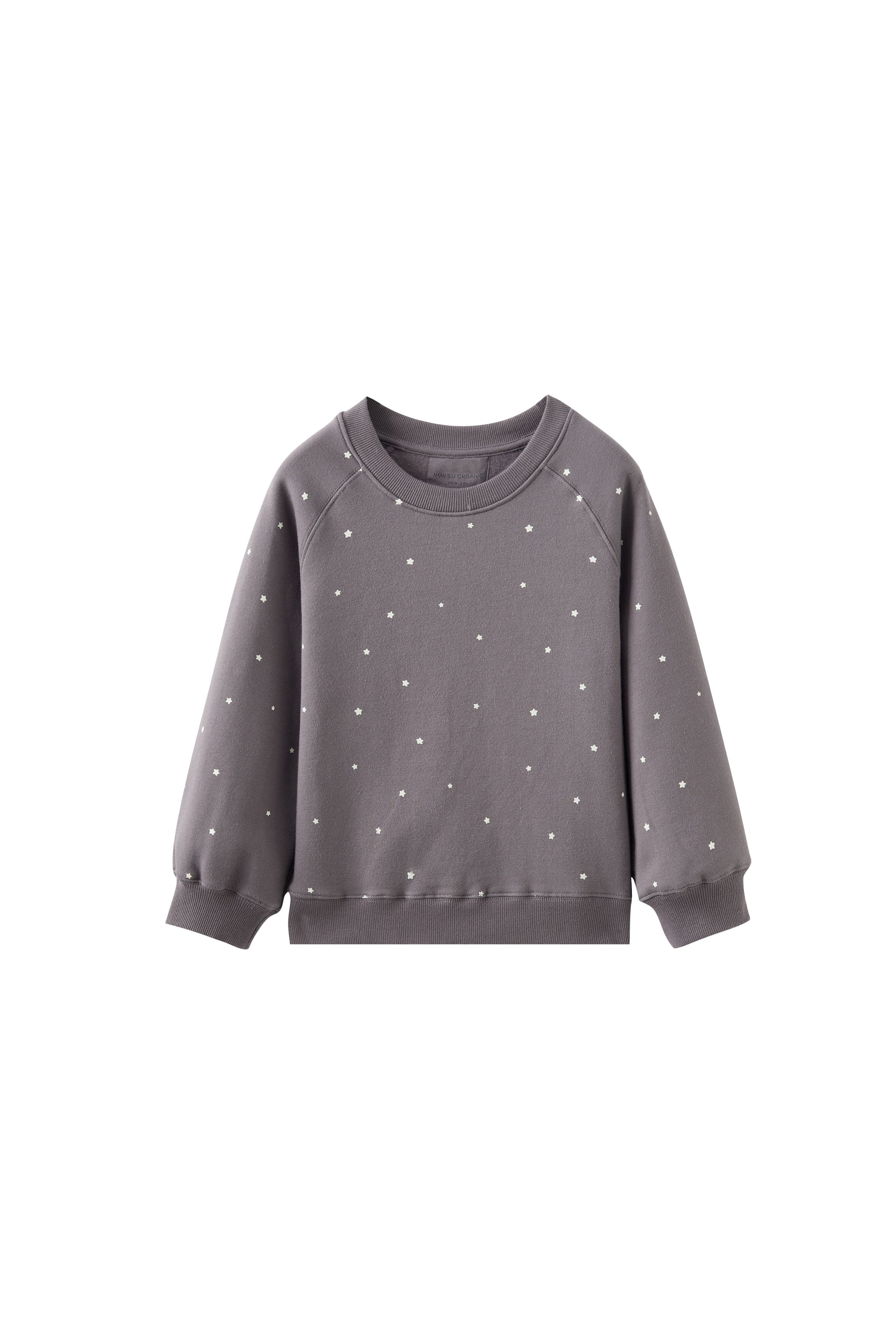 Gray sweatshirt with small white dots on a white background