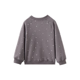Gray sweatshirt with star patterns on a white background