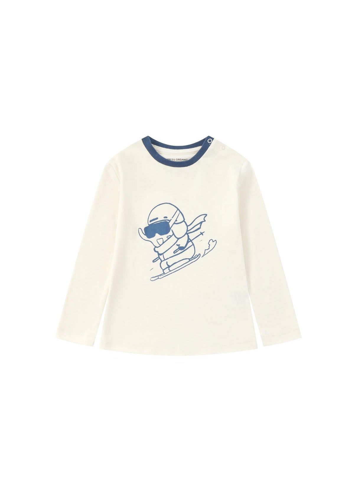 front of Toddler Organic Long Sleeve Tee Shirt-Ski