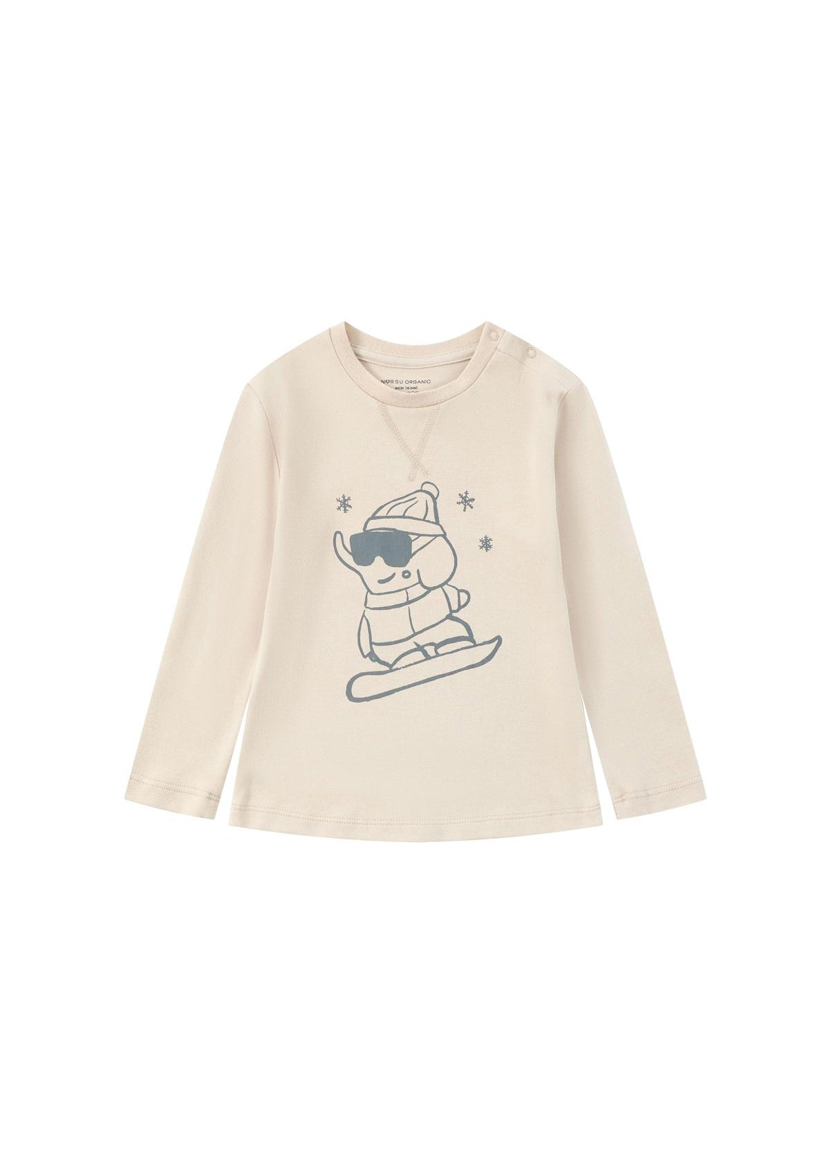 front of Toddler Organic Long Sleeve Tee Shirt-Snowboarding