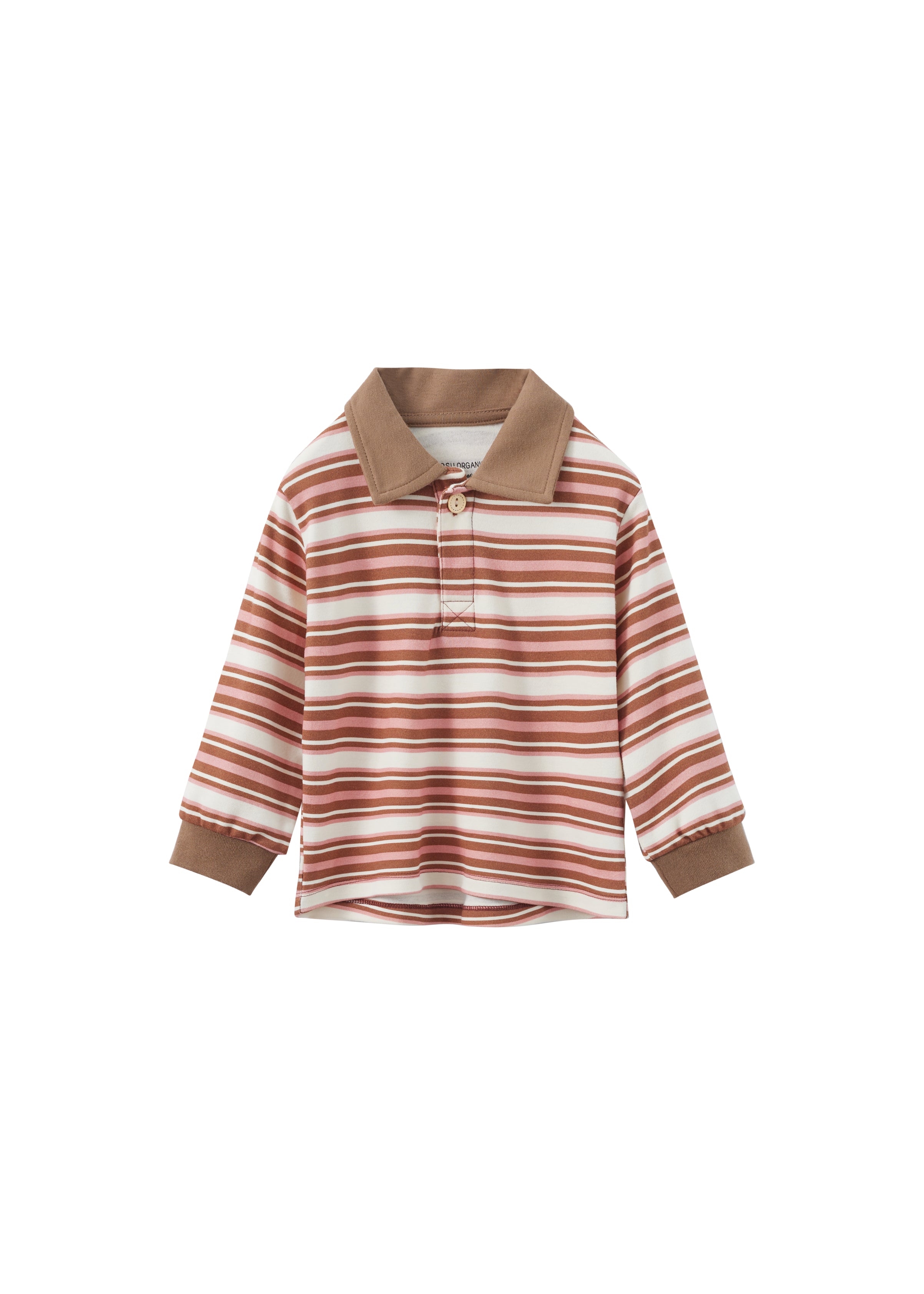 Toldder Organic Polo Shirt-Brown/Pink