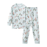 Children's pajama set with jolly pattern on a white background