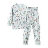 Children's pajama set with jolly pattern on a white background
