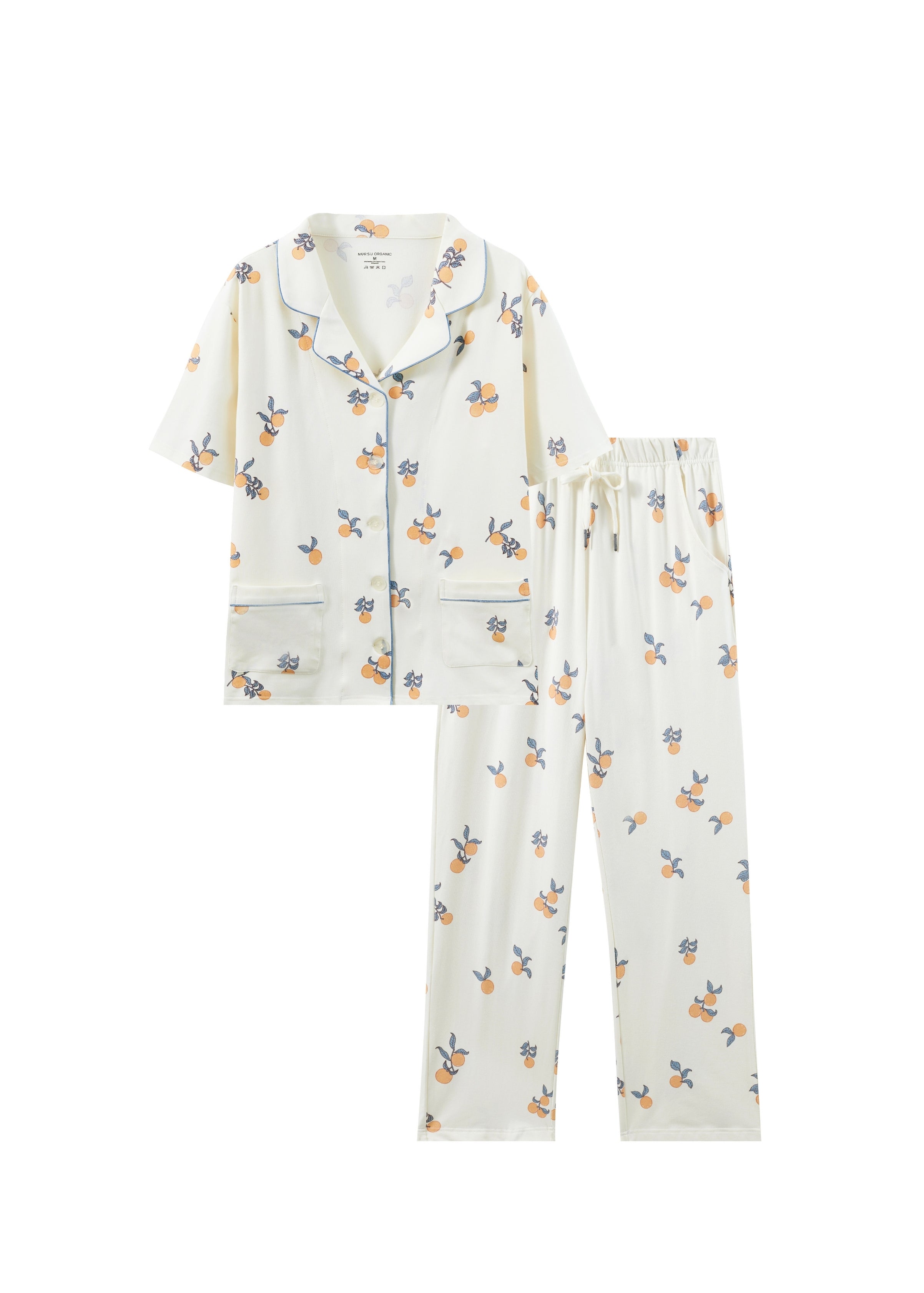 Women Organic Bamboo Summer PJ Set-Clementine