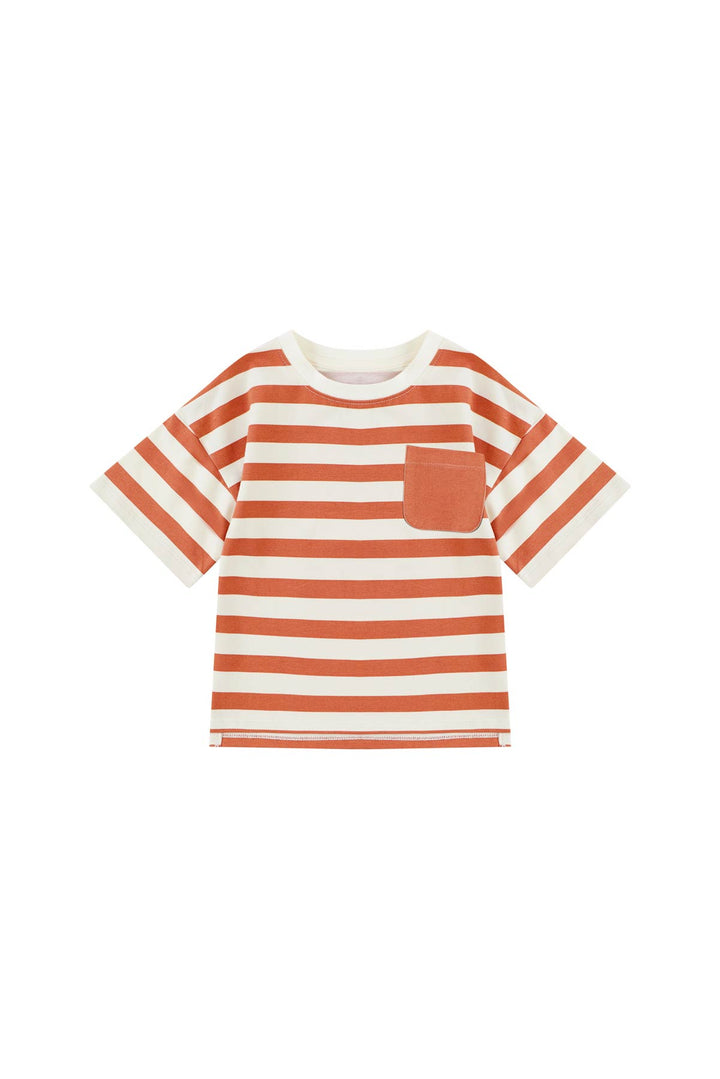Toddler Organic Cotton T-shirt-Cream/Orange