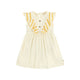 Girls Organic Ruffle Hem Dress-Cream/Sun