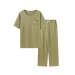 Men Short-sleeve Organic PJ Set-Marsh Green