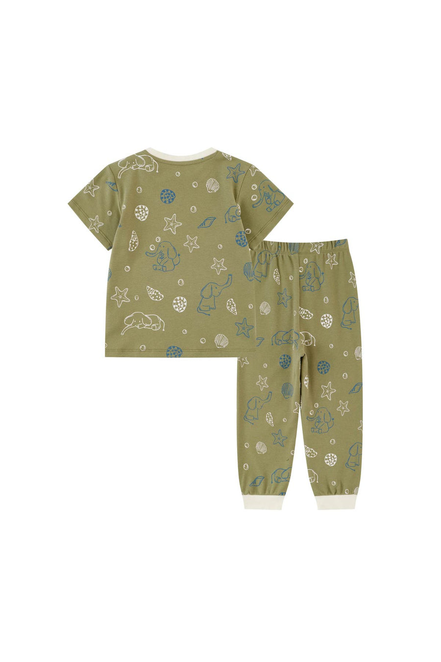 Organic Toddler Pajama Sets-Marsh Green