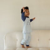 Organic Toddler Pajama Set-Sky Blue/Navy