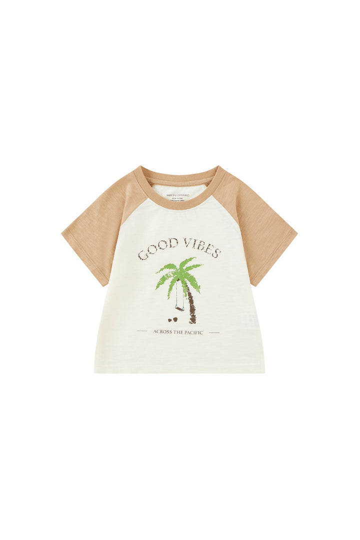 Toddler Organic Graphic T-shirt-Cream/Tan