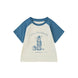 Toddler Organic Graphic T-shirt-Cream/Aegean Blue