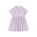 Girls Toddler Organic Waffle Polo Dress-Iris