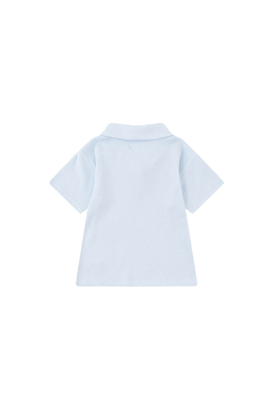 Toddler Organic Waffle Polo T-shirt-Niagara Mist