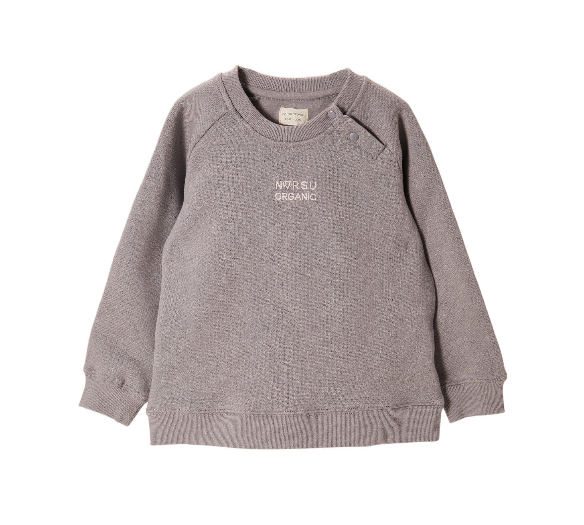 Toddler Organic Fleece Swearshirt-Elephant Grey