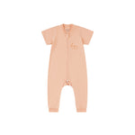 Organic Short-Sleeve Baby Zip-Up Sleeper-Peach