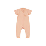Organic Short-Sleeve Baby Zip-Up Sleeper-Peach