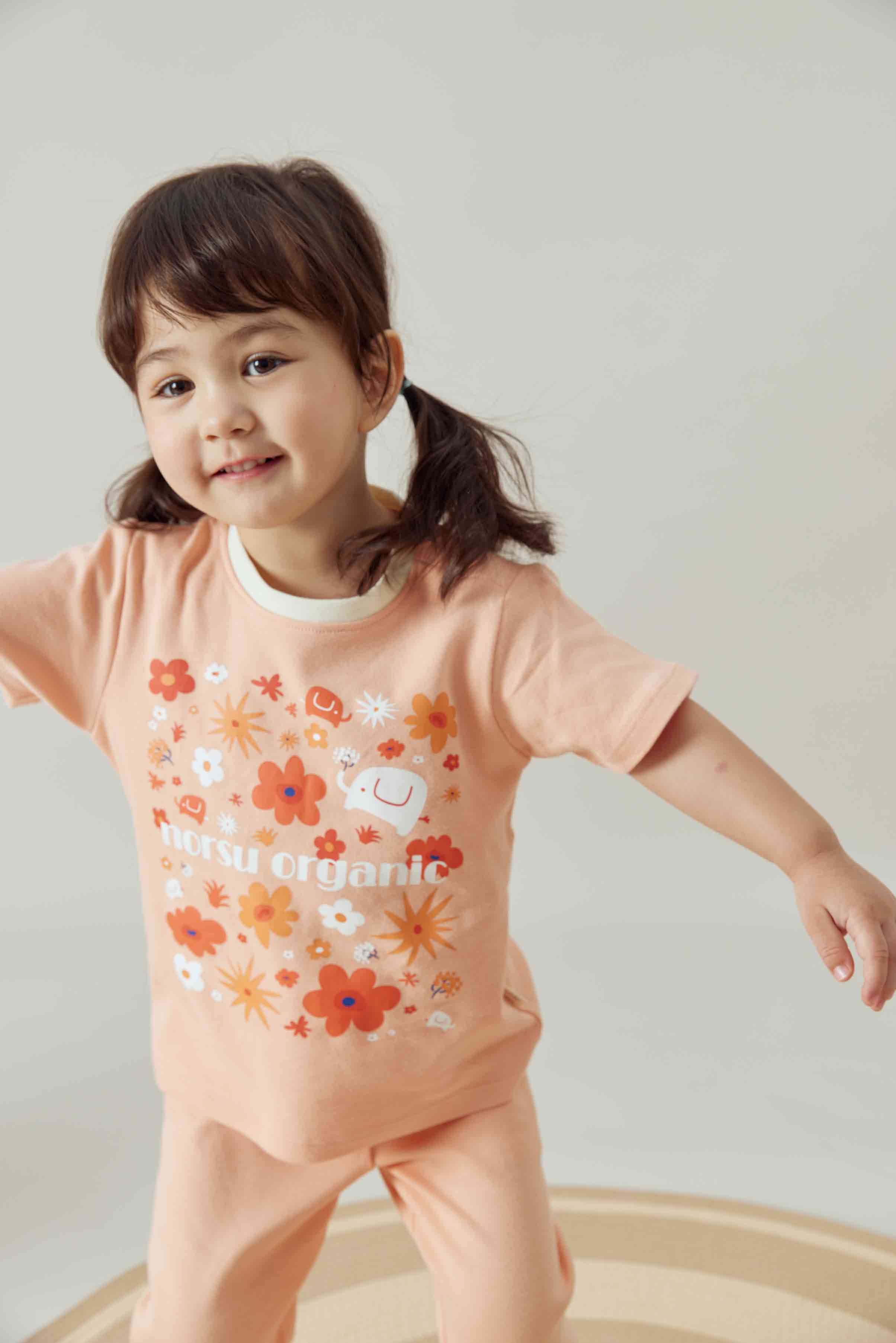 Organic Toddler Pajama Sets-Peach