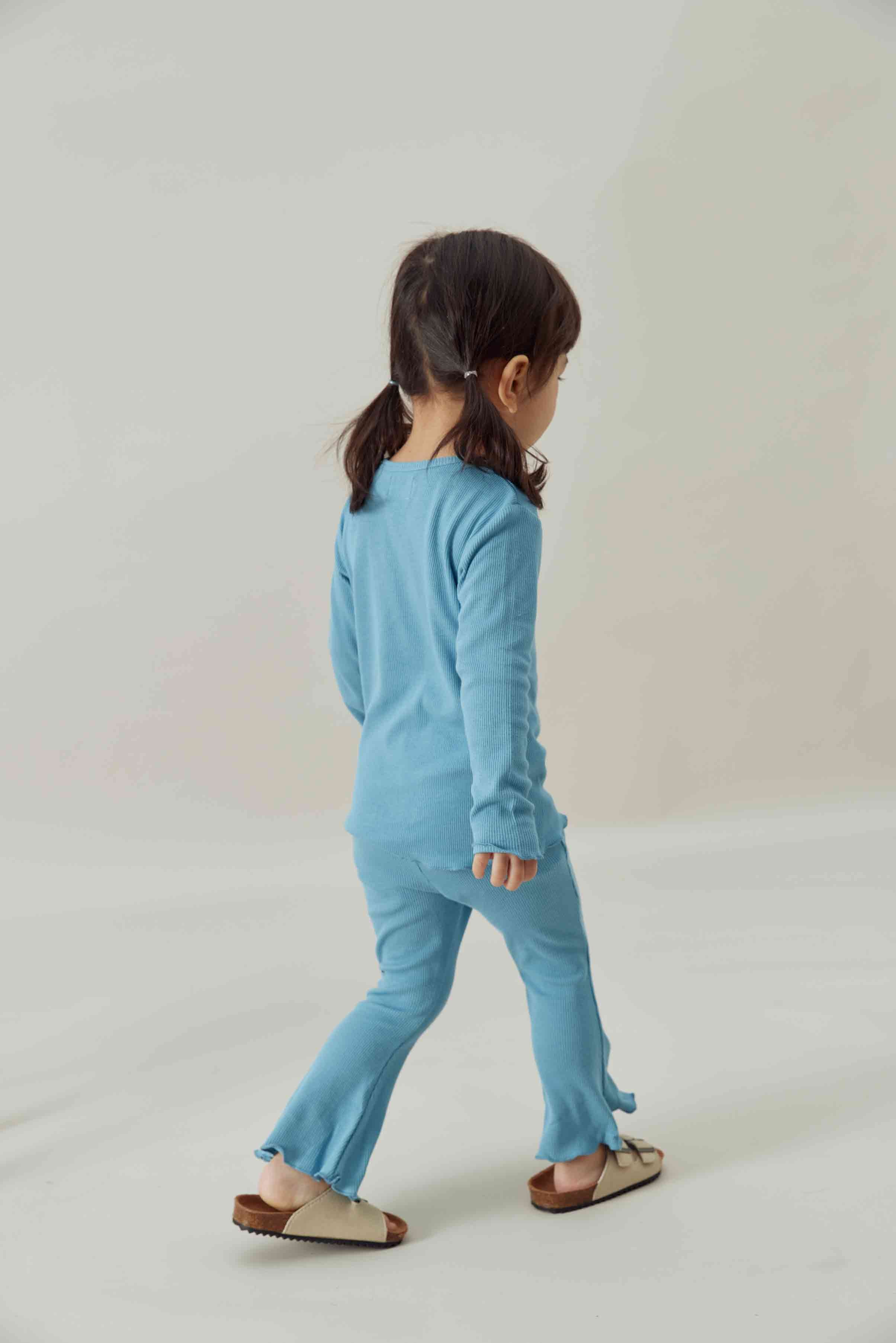 Girls Toddler Organic Bamboo Shirt-Delphinium Blue