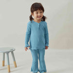 Girls Toddler Organic Bamboo Shirt-Delphinium Blue