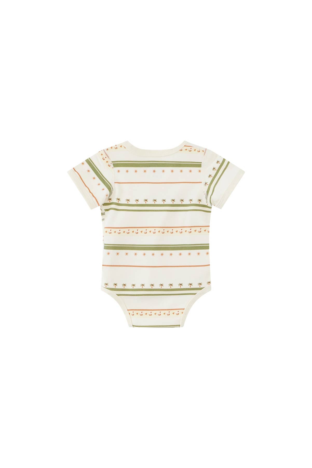 Baby Organic Kimono Short-sleeve Onesie-Cake Stripe