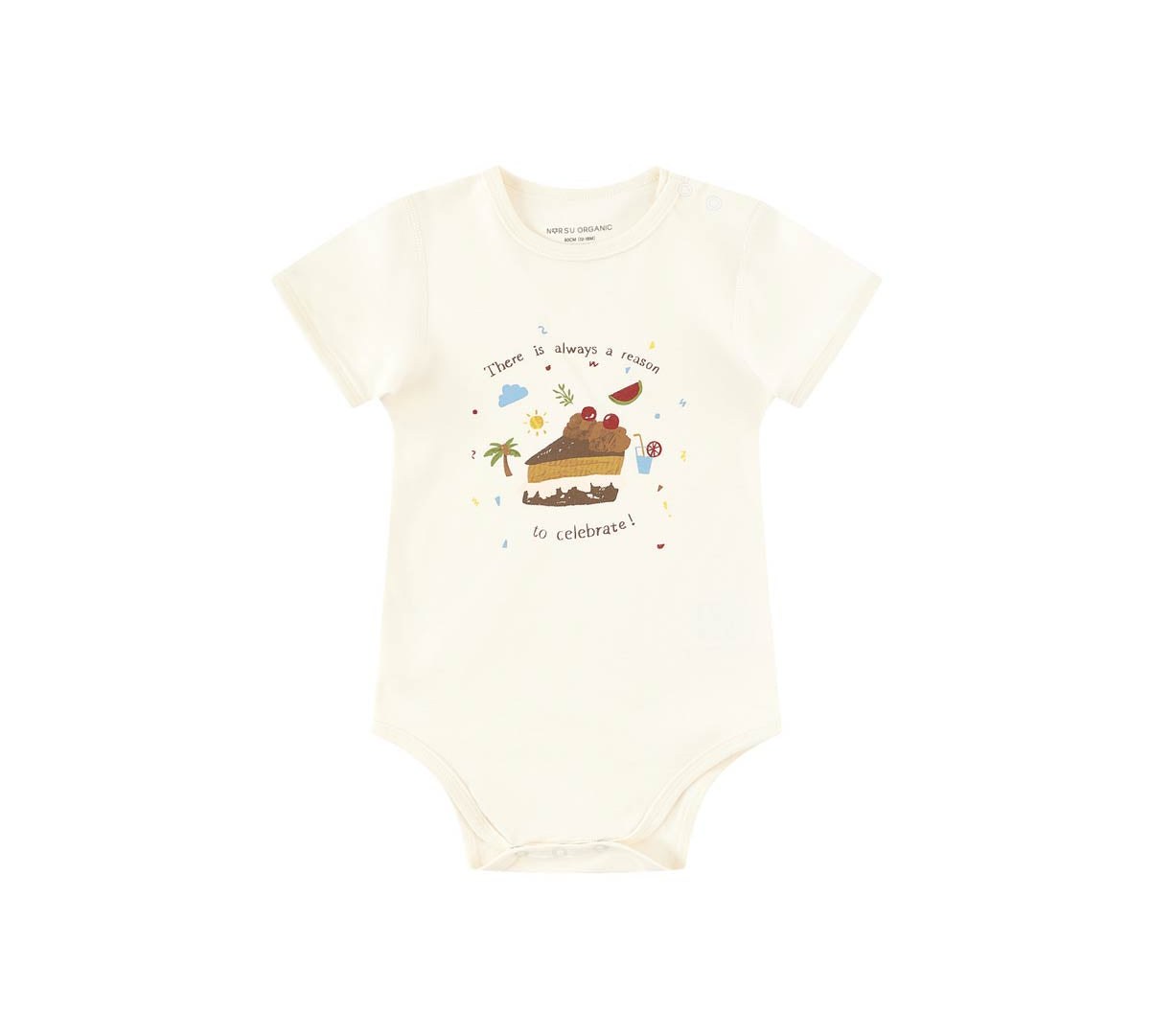 Baby Organic Short-Sleeve Onesie-Celebrating