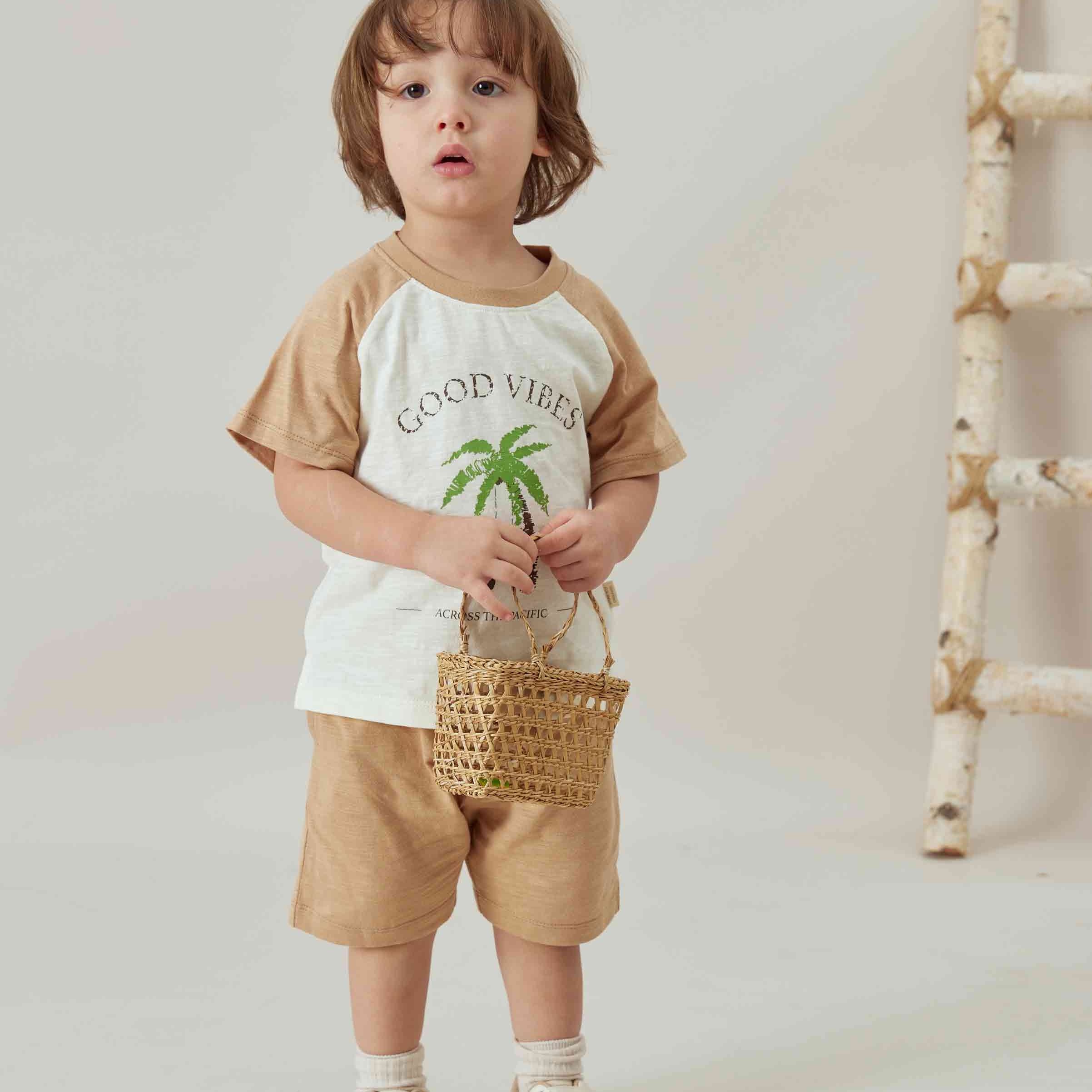 Toddler Organic Summer Short-Tan