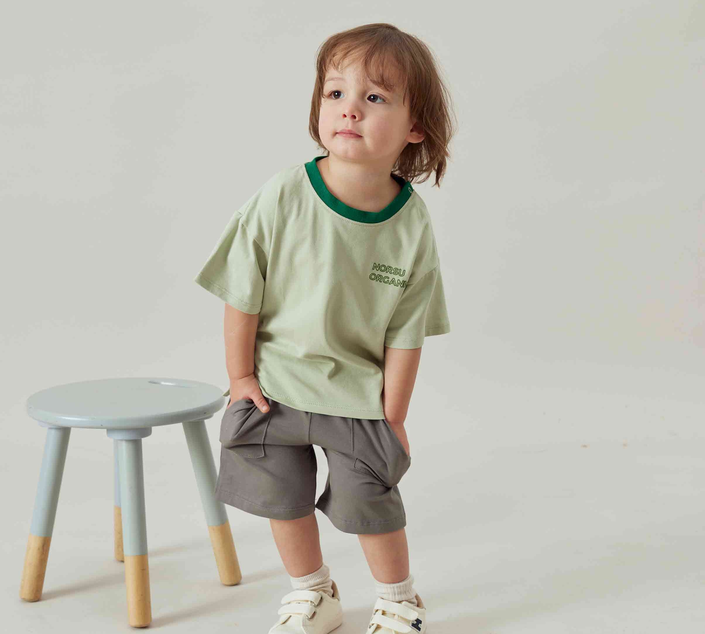 Organic Cotton Toddler Essential Shorts-Elephant Grey