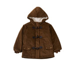 Organic Baby Kids Winter Corduroy Quilted Coat-Brown