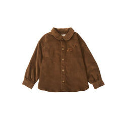 Organic Corduroy Toddler Shirt-Brown