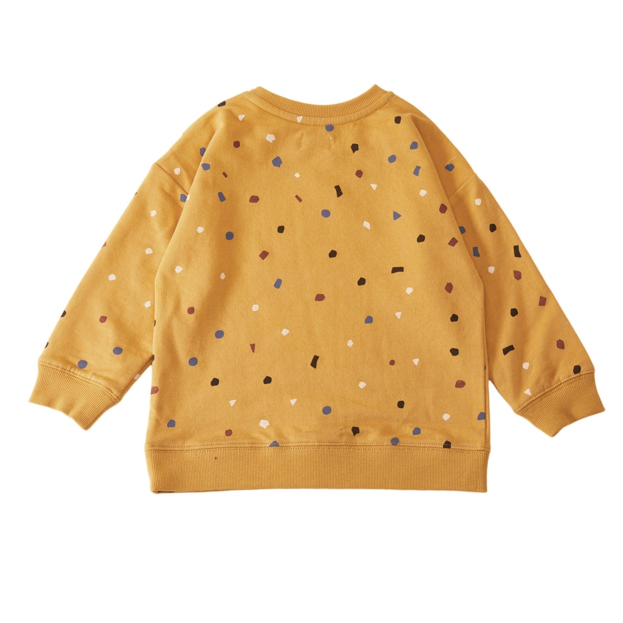 Toddler Organic French Terry Fun Dots Sweatshirt-Honey
