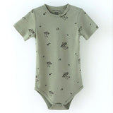 Baby Organic Cotton Short Sleeve Onesie-Green Circus - NORSU-ORGANIC