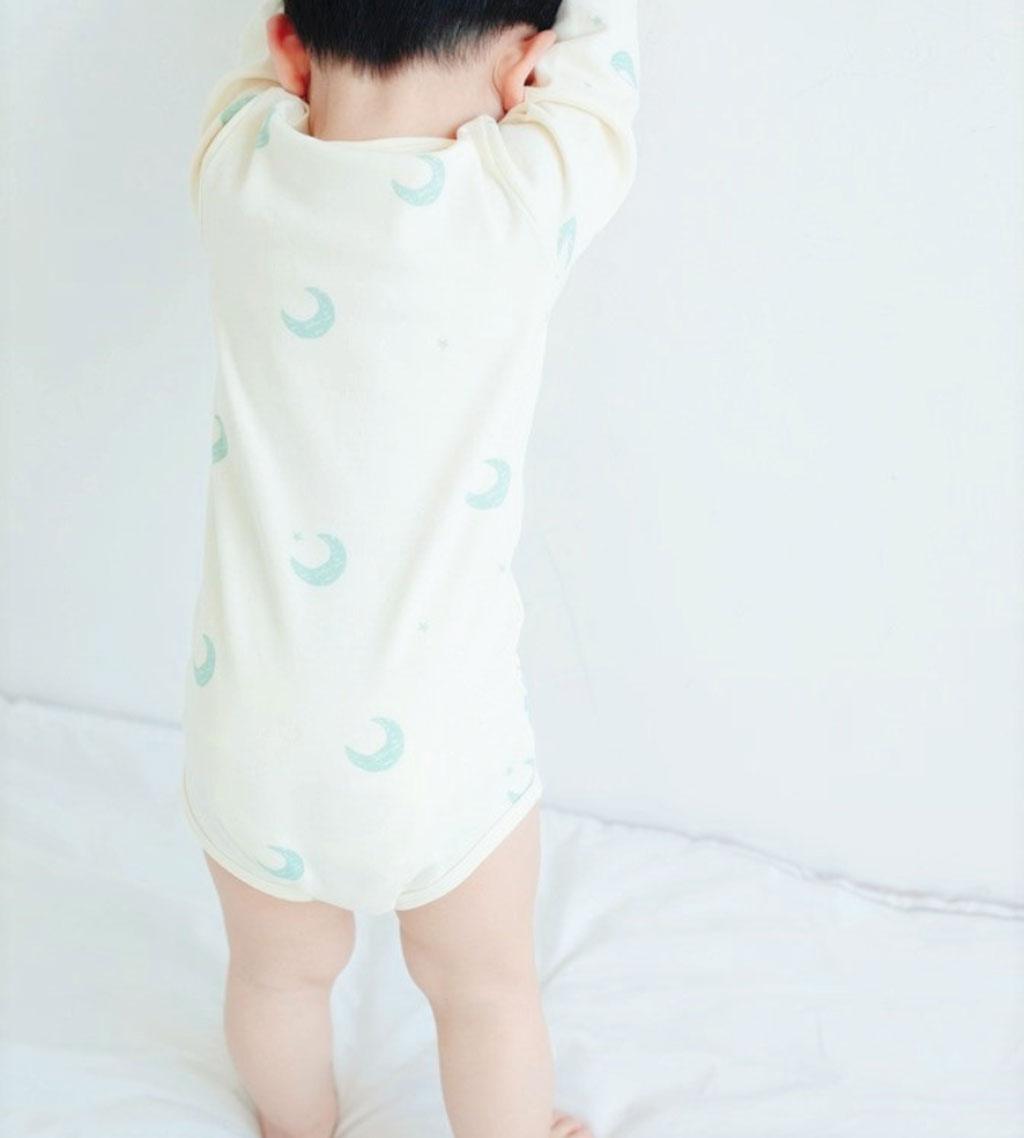 Baby Organic Cotton Long Sleeve Onesie-Midnight - NORSU-ORGANIC
