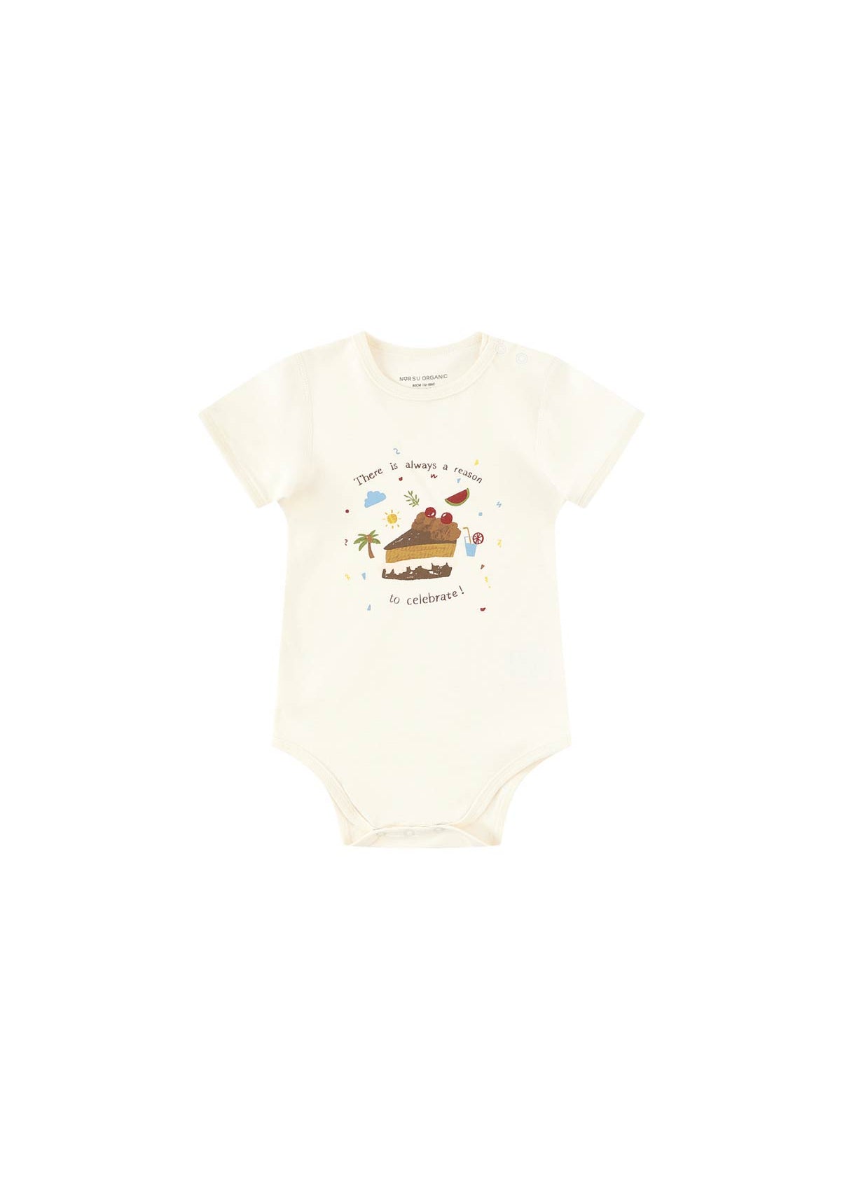 Baby Organic Short-Sleeve Onesie-Celebrating