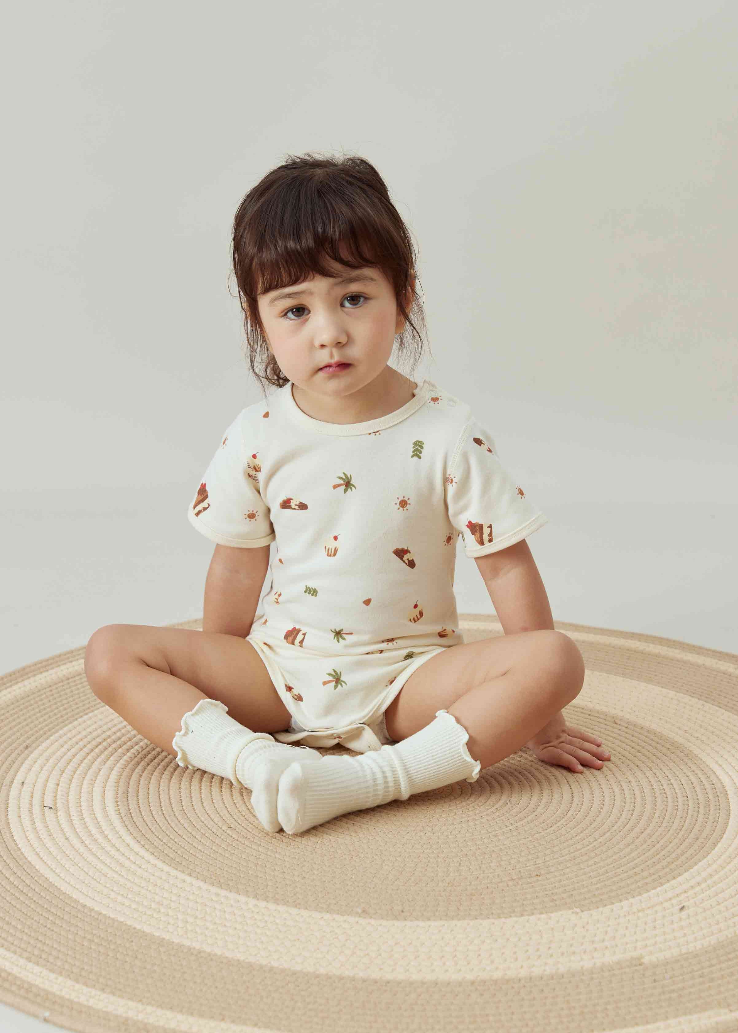 Baby Organic Short-Sleeve Onesie-Dessert Party