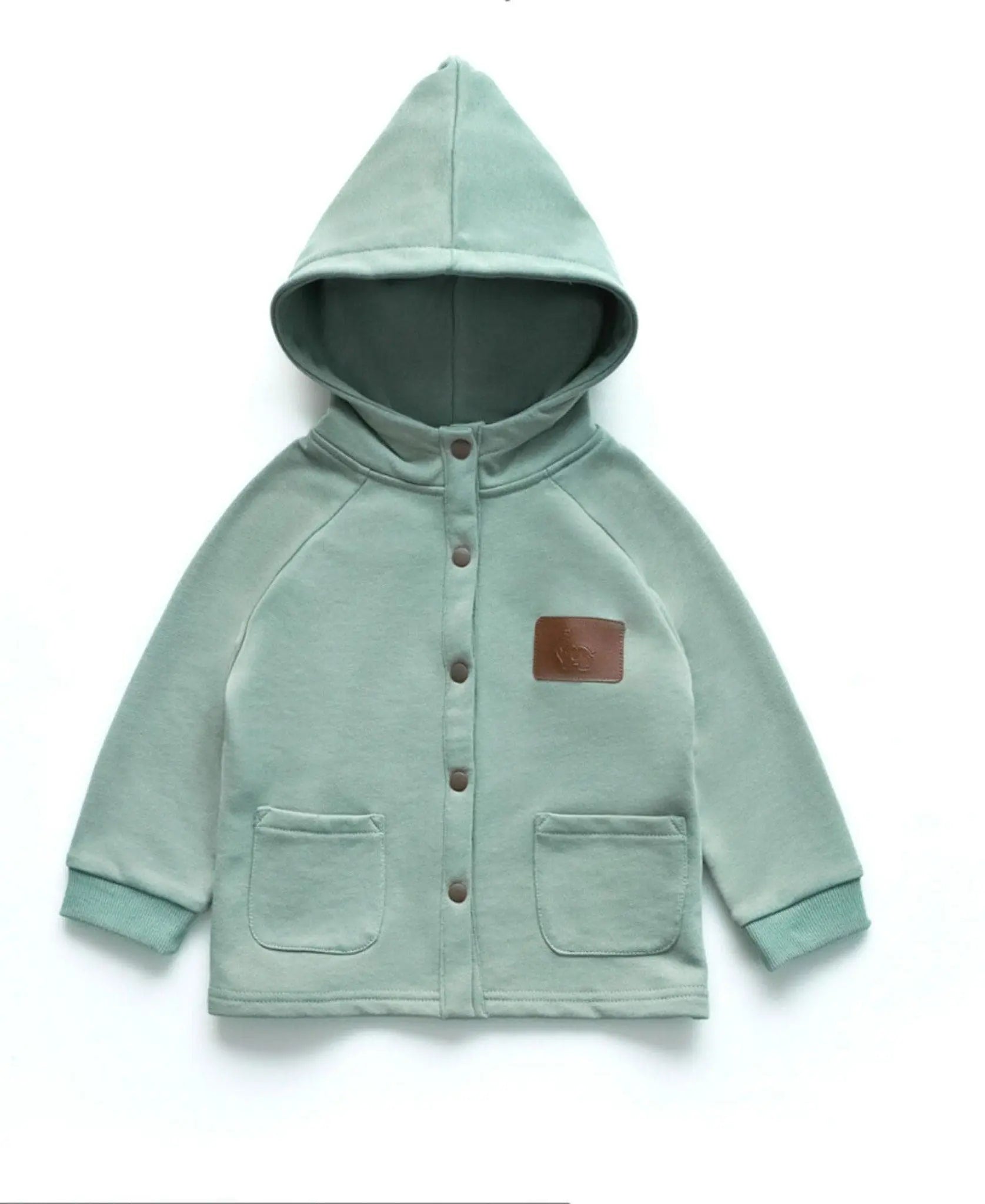 Organic Kids Four Seasons Elf-hat hooded jacket-Smoke Green - NORSU-ORGANIC